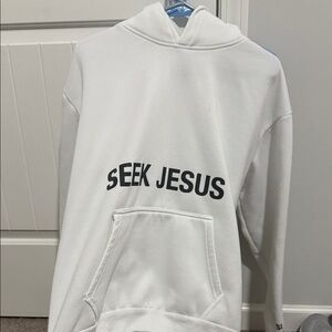 White 'Seek Jesus' Hoodie